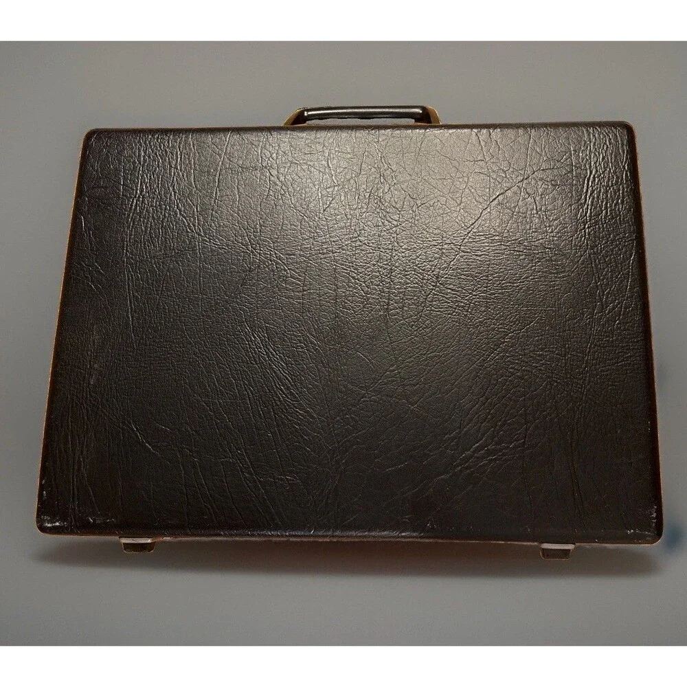 Vintage 1970’s Samsonite Black Hard Shell Briefcase Attaché No Key 18”x 12”x3.5”